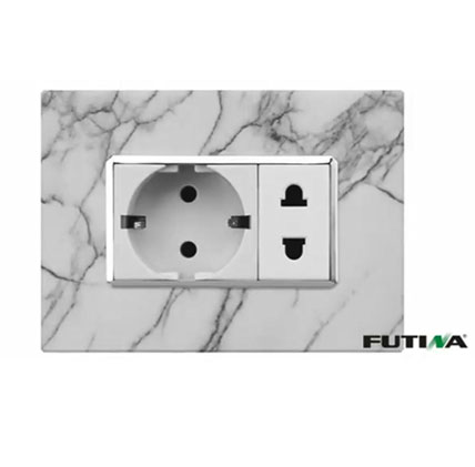 Futina Interrupteur à plaque plat standard italien et douilles Dispositif de câblage avec plaque colorée H100s